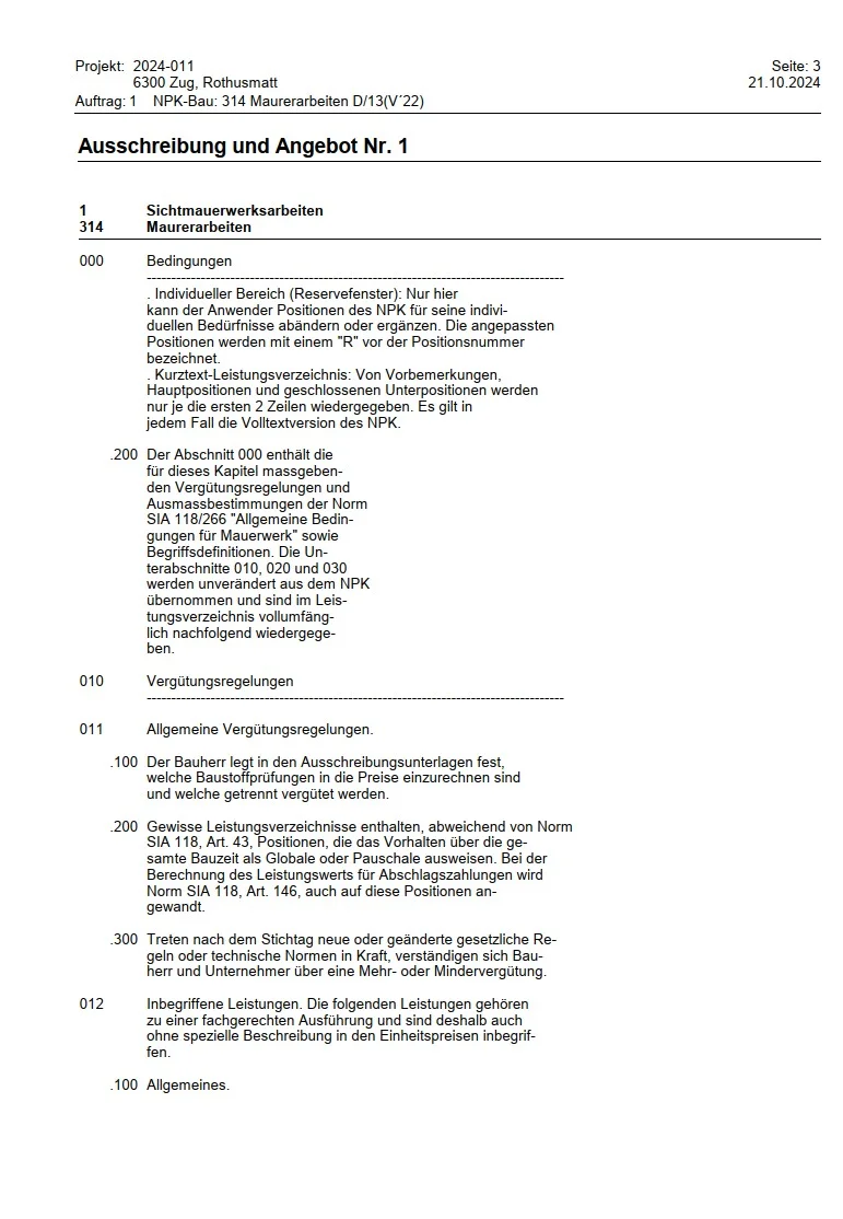 Ausschreibungsunterlagen